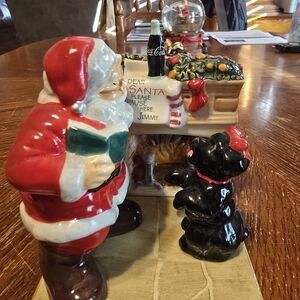 Santa and Dog Christmas Figurine